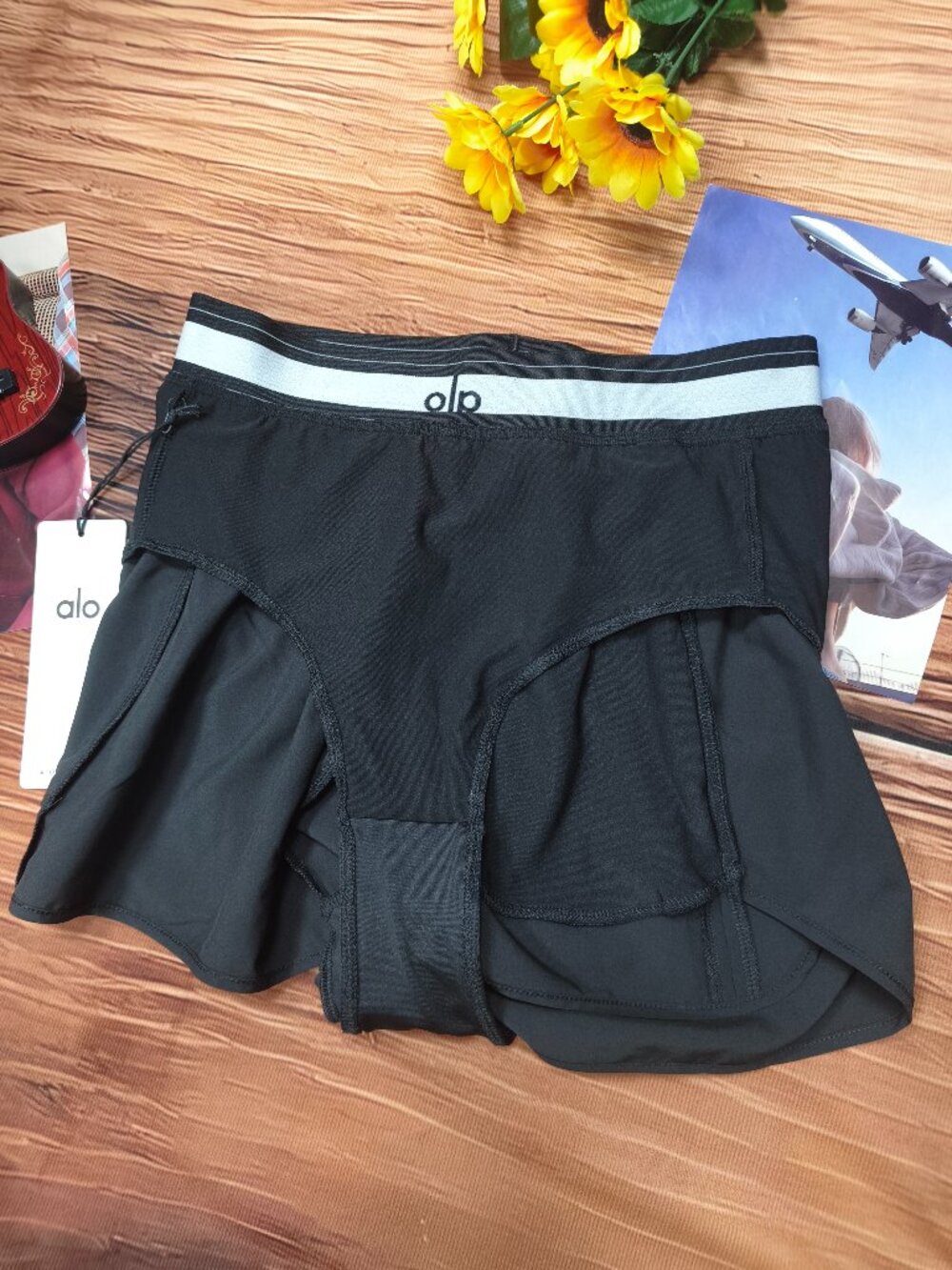 NWT Alo Yoga Summer Sporty Black Shorts🏸Fitness Tenniscore Athleisure Daily⚾ - Picture 6 of 7